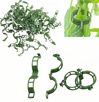 100Pcs Secured Plant Clips - Reusable Plastic Trellis Support for Tomato, Vine, Climbing Plants | Garden Clips for Vegetables & Outdoor Plants