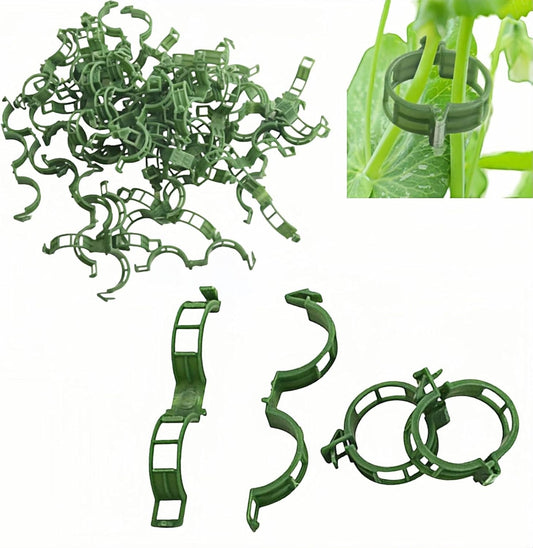 100Pcs Secured Plant Clips - Reusable Plastic Trellis Support for Tomato, Vine, Climbing Plants | Garden Clips for Vegetables & Outdoor Plants