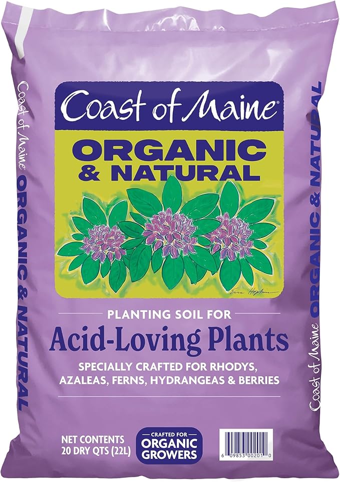 Coast of Maine, 20qt (Pack of 6) Organic and Natural Planting Soil for Acid-Loving Plants - Rhodys, Azaleas, Ferns, Hydrangeas & Berries