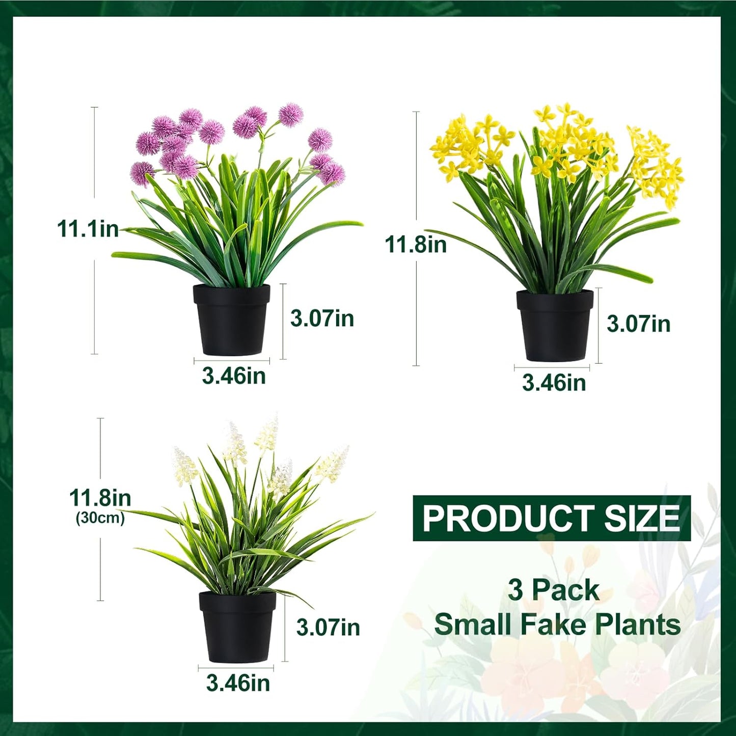 3 Pack Fake Small Plant Artificial Potted Flowers for Home Decor Fake Flower Plant Greenery Mini Faux Plant for Indoor Bedroom Living Room Office Shelf Bathroom Farmhouse Decor (Type 10)