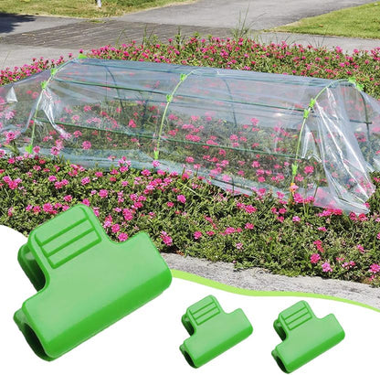 24pcs Greenhouse Clamps, Plant Clips, Garden Film Row Cover Netting Tunnel Hoop Clip for 15-17mm PVC Pole Tubes, Frame Shading Net Rod Clip Fix for Season Plant Extension Support (16mm)