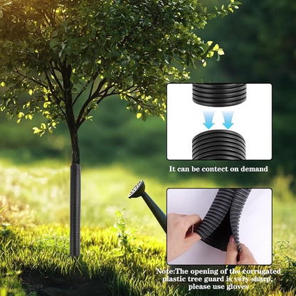 24 Pcs Tree Trunk Protector Guard, 2 Size Sapling Tree Protector from Deer, Tree Bark Protectors Guard Tube Wraps to Protect Bark, Sapling from Rodents, Mowers, Animals (15.7 x 2, 15.7 x 1.6)