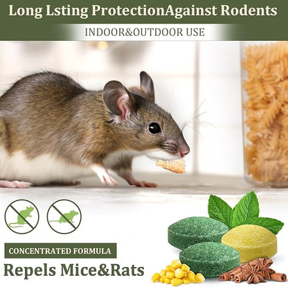 Mouse Repellent Outdoor, 10 Pack Peppermint Oil Mouse and Squirrel Deterrent for Indoor Attic Garage, Safe for Pets & Family, Natural Repellent to Keep Rodents Away from Garden and Home