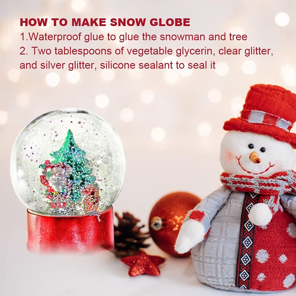 22 Pieces 3.6 Inch/91mm Plastic Snow Globe Clear Water Globe Fillable Snow Globe Ornaments with Screw Off Cap and Inner Plug for DIY Crafts Christmas Home Decoration