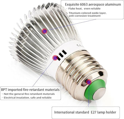 Esbaybulbs 40W LED Grow Light Bulbs E26 4 Pack, Full Spectrum Grow Lamp Red Plant Light for Hydroponics Greenhouse Indoor Plants