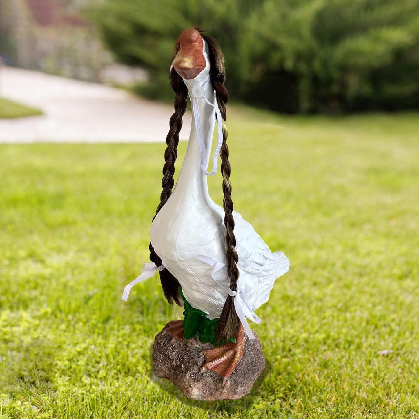 Porch Goose Wigs, Porch Goose Outfits Lawn Goose Statue Accessories for Outdoor Garden Patio Yard Goosey Decor （Style 16）