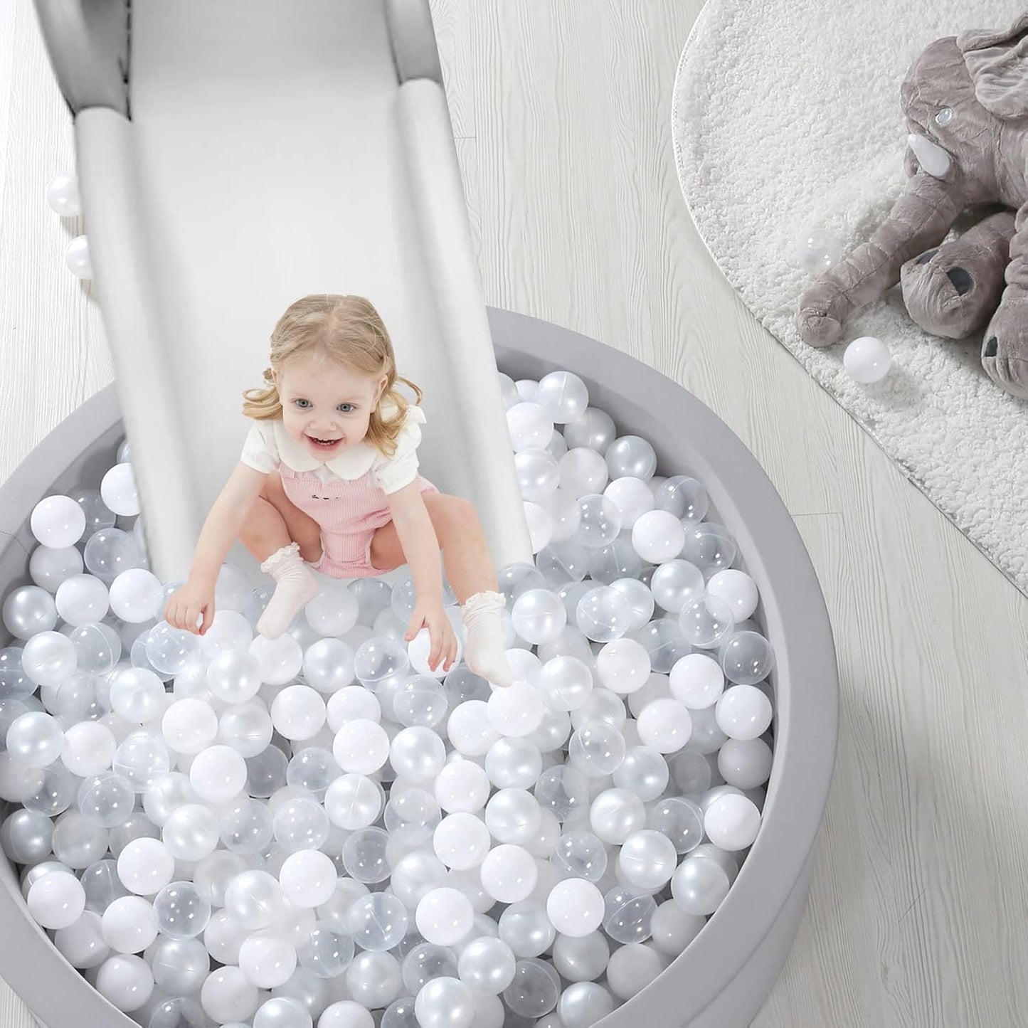 TRENDPLAY Plastic Balls for Ball Pits 2.2 Inch, Pack of 50 100 200 500 Hollow Balls, Perfect for Toddler Baby Pools,Party,Festival Decoration
