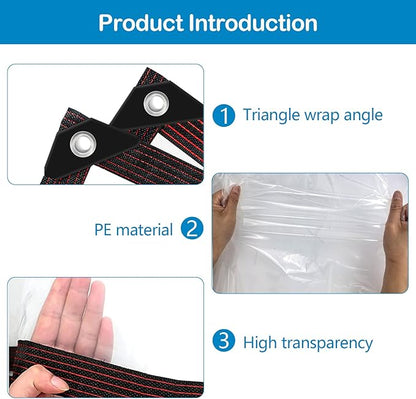 Clear Tarps with Grommets, 8x10FT with 1 Rolls Ropes Anti Tear Waterproof Tarps for Outdoors Clear Plant Covers for Covering Firewood Piles Patio Furniture Dog or Chicken Coops
