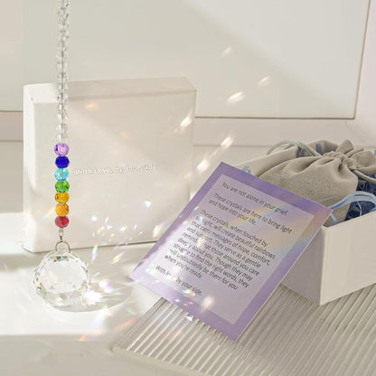 Sympathy Gifts for Loss of Loved One - Unique Crystal Sun Catcher Rainbow Maker - Ideal Memorial for Mom, Dad, Dog Loss & Miscarriage - Grief & Bereavement Keepsake