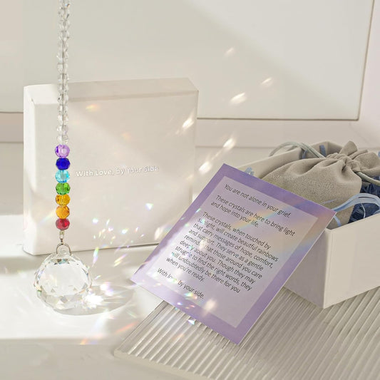 Sympathy Gifts for Loss of Loved One - Unique Crystal Sun Catcher Rainbow Maker - Ideal Memorial