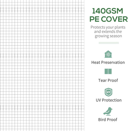 Outsunny 11.5' x 10' x 6.5' Walk-in Tunnel Greenhouse, Green House with Zippered Mesh Door, 7 Mesh Windows & Roll-up Sidewalls, Upgraded Gardening Plant Hot House with Galvanized Steel Hoops, White