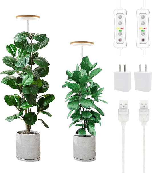 yadoker Plant Grow Light, LED Growing Light Full Spectrum for Indoor Plants,Height Adjustable, Automatic Timer, 5V Low Safe Voltage,Idea for Large Plant Light