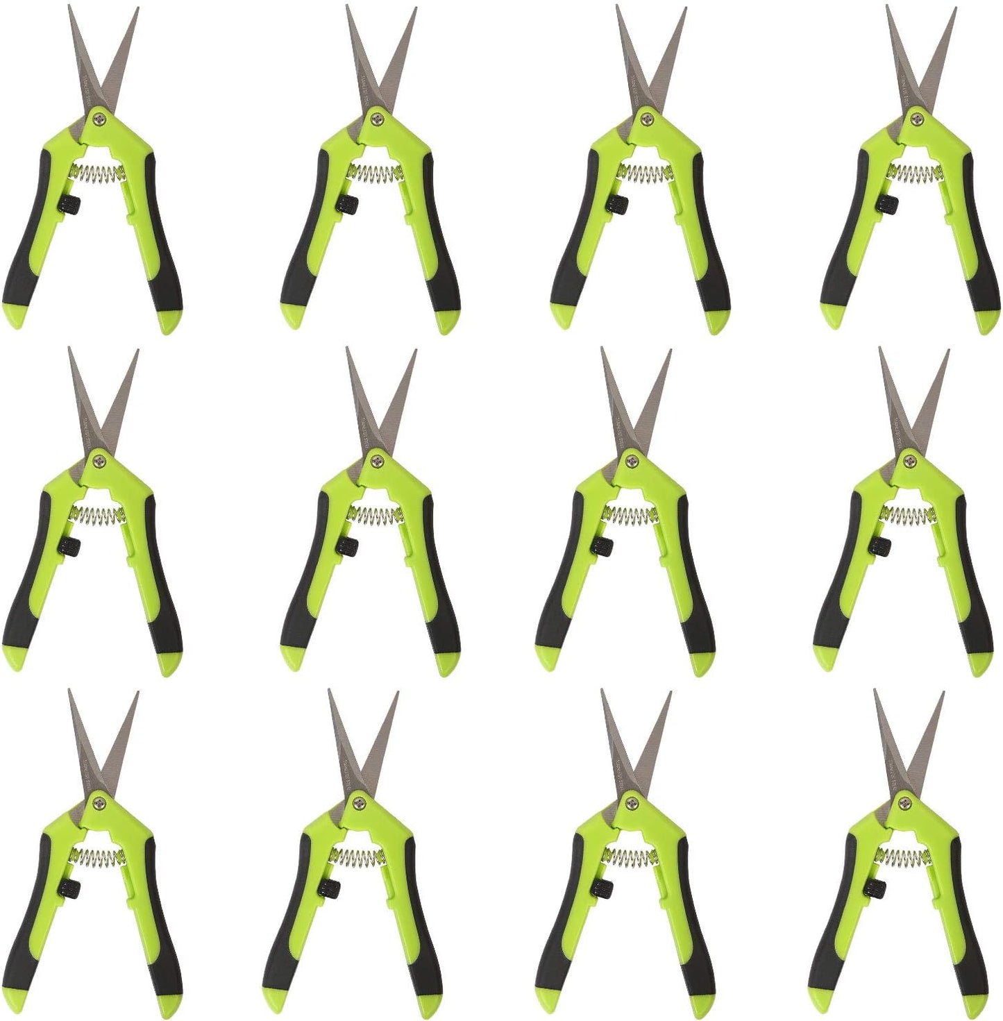 KEILEOHO 12 Pack 6.5 Inch Bud Trimming Scissors, Professional Stainless Steel Gardening Hand Pruners Micro-Tip Pruning Snips with Straight Blades for Trimming Garden Herb Plants Flowers