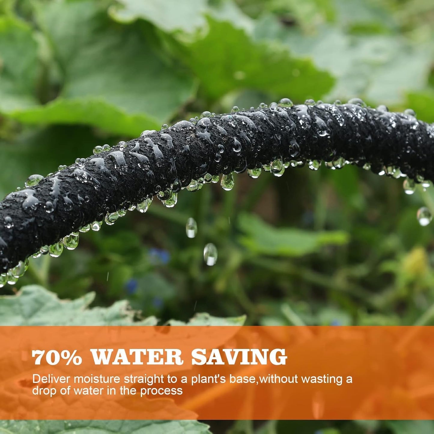 Soaker Hose, 1/2" x 150FT Round-Rubber Garden Soaker Hose, Heavy Duty Water Seeper Soaker Hoses for