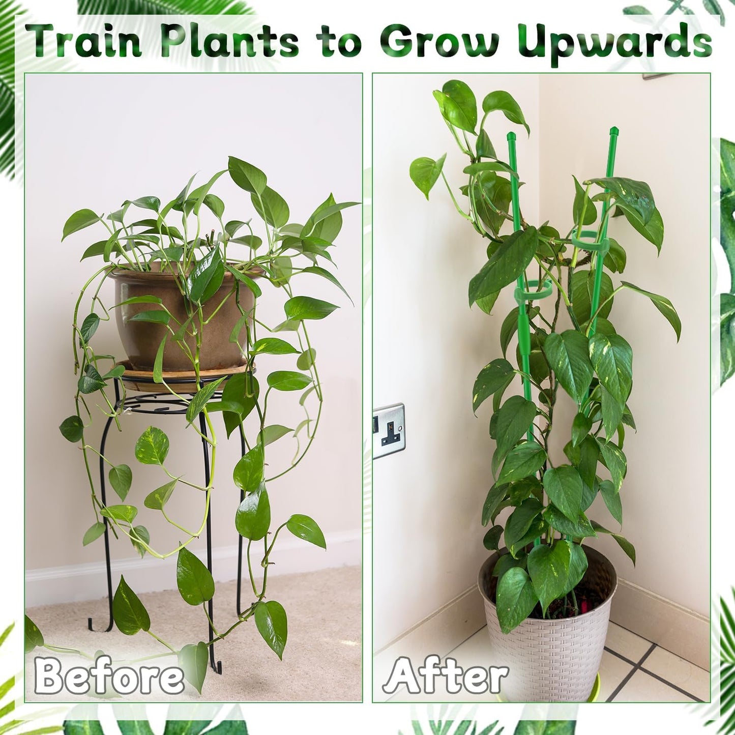 Plant Stakes,18Inch & 11Inch Plant Support Stakes,HAINANSTRY Adjustable Length Garden Stakes,Plant Stakes for Indoor and Outdoor Plants,Tomatoes/Beans/Orchid/Vegetable Stakes for Garden