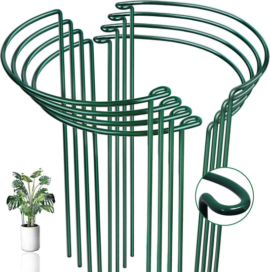 8 Pack Half Round Plant Support Stakes Sets - Strong Plant Support, Versatile Plant Cages, Durable