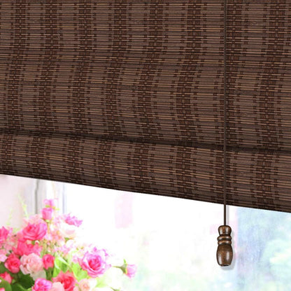 LETAU Wood Window Roman Shades, Bamboo Light Filtering Window Blinds for Indoor Home, Office, Kitchen, Pattern 11