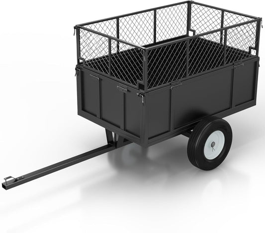 GAOMON Heavy Duty Utility Trailer for ATV/UTV, 750lbs Capacity Garden Dump Cart with 17 Cu. Ft.