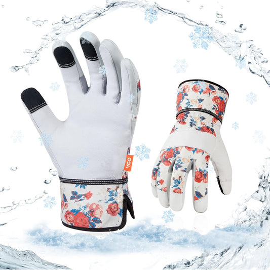 Vgo... Women Winter Garden Gloves,Goat Leather,Puncture Resistant Palm and Fingertips(GA3651F)