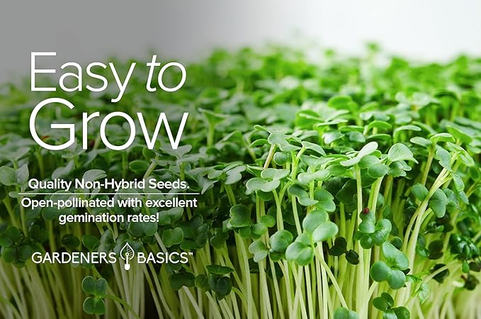 Gardeners Basics, Broccoli Seeds for Sprouting Kit and Microgreens Non-GMO, Heirloom Bulk 1 Pound Resealable Sprouts Bag