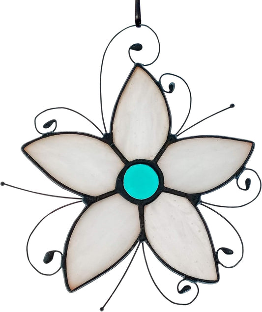 Forget Me Not Flower Stained Glass Window Hangings,Flower Decoration Stained Glass Suncatcher for