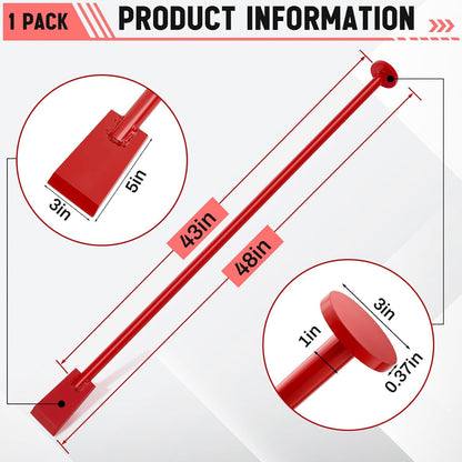 48 Inch Tamping and Digging Bar Steel Bars Post Hole Digger Tamping Bar (Red)