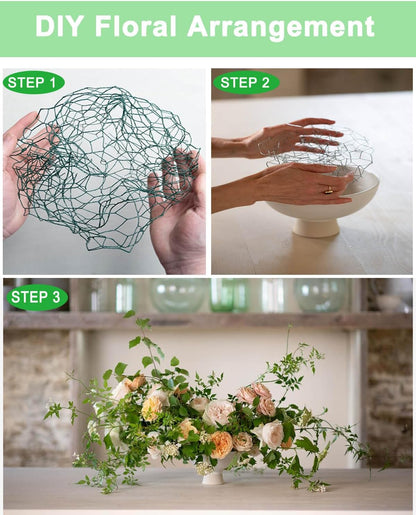 vensovo Garden Poultry Green Chicken Wire - 16.5 '' × 315 '' Chicken Wire Floral for Crafts, Garden Fence Animal Barrier, 1 inch Mesh Poultry Netting Fence, Pet/Rabbit/Chicken Wire Fencing