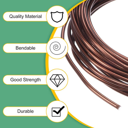 2-Rolls 2.5mm Bonsai Training Wire, 32.8 Feet Total Anodized Aluminum Bonsai Wires for Bonsai Tree Shaping/Branches Fixing/Trunk Holding/DIY Crafting [16.4ft Each, Bronze]