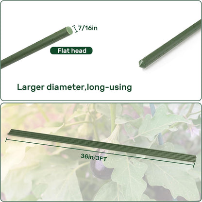 AGTEK 36" Garden Stakes, 30PCS Plastic Coated Plant Stakes, 3ft Plant Support for Climbing Plants