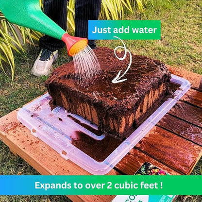 Premium Coco Coir by UrbanGro | 10 LBS Compressed Brick Expands to 2 Cubic Feet | Peat-Free Growing Medium for Indoor & Outdoor Plants, Starting Seeds, Seedlings, Hydroponics