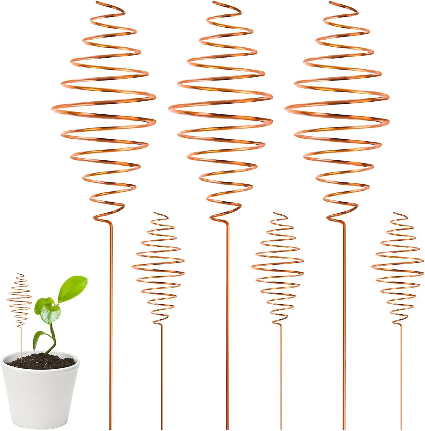 NACHLYNN 6 Pack Electroculture Plant Stakes Pure Long Copper Garden Stakes Soft Copper Electro Culture Gardening Wire for Gardening Growing Plants and Vegetables