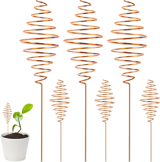 NACHLYNN 6 Pack Electroculture Plant Stakes Pure Long Copper Garden Stakes Soft Copper Electro Culture Gardening Wire for Gardening Growing Plants and Vegetables