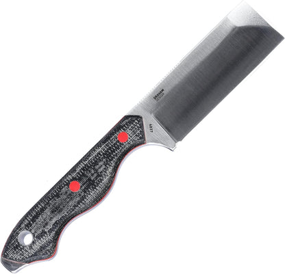 CRKT Razel Fixed Blade Knife: Everyday Carry Plain Edge, D2 Blade Steel, Resin Infused Fiber Handle w/Pocket Carry Sheath 4037,Silver/Black
