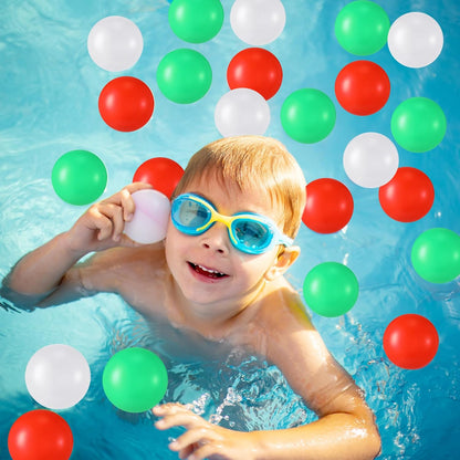 Shappy 180 Pcs Soft Plastic Balls for Toddlers, Crush Proof Ocean Balls Reusable for Photo Booth Props Play Tent Swimming Pool Party Holiday Decoration(Green, Red, White)