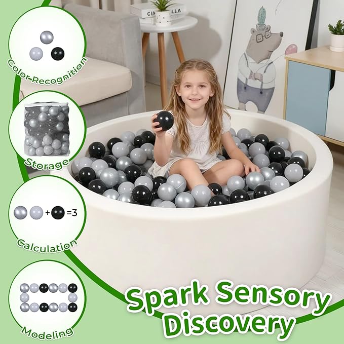 TRENDPLAY Plastic Balls for Ball Pits 2.2 Inch, Pack of 50 100 200 500 Hollow Balls, Perfect for