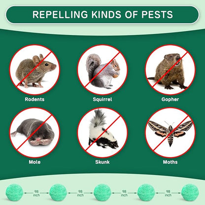 Rodent Mouse Repellent 28 Pieces, Peppermint Oil Moth Balls for Mice Rats Deterrent, Natural Pest Control Pouches for Chipmunks, Squirrels, Safe for Humans & Pets, Skunks, Indoor and Outdoor Use
