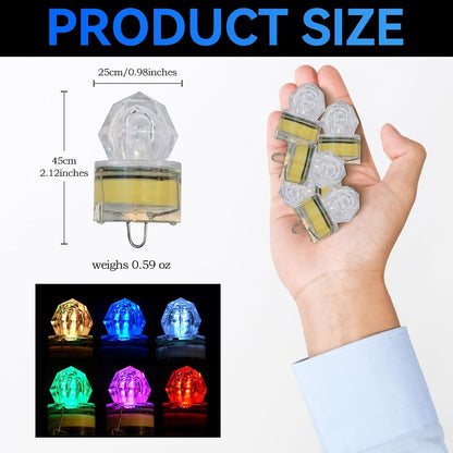 LED Underwater Fishing Lures，LED Lighted Bait Flasher，Deep Drop Fishing Lures，Fish Eye Attractive Light Bait Lure Lamp 5PCS