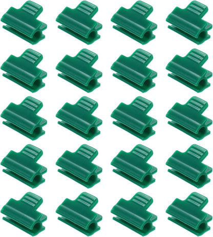 uxcell Greenhouse Clamps for 7/16inch PVC Pipe, 20pcs Greenhouse Film Clamps Shading Net Rod Clip Garden Hoops for Row Cover, Greenhouse Plastic Sheeting(Dark Green)