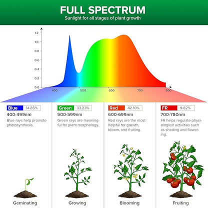 SANSI Dimmable Grow Light Bulb Full Spectrum, High PPFD 40W (600 Watt Equiv) with Remote, Auto On Off Timing 4 8 12 Hrs, Energy Saving Plant Light Bulb with E26 Base for Indoor Plants