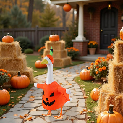 Halloween Pumpkin Porch Goose Outfit Plastic Statue Costume Clothes, for 23" 17" Party Outdoor Patio Yard Lawn Decor
