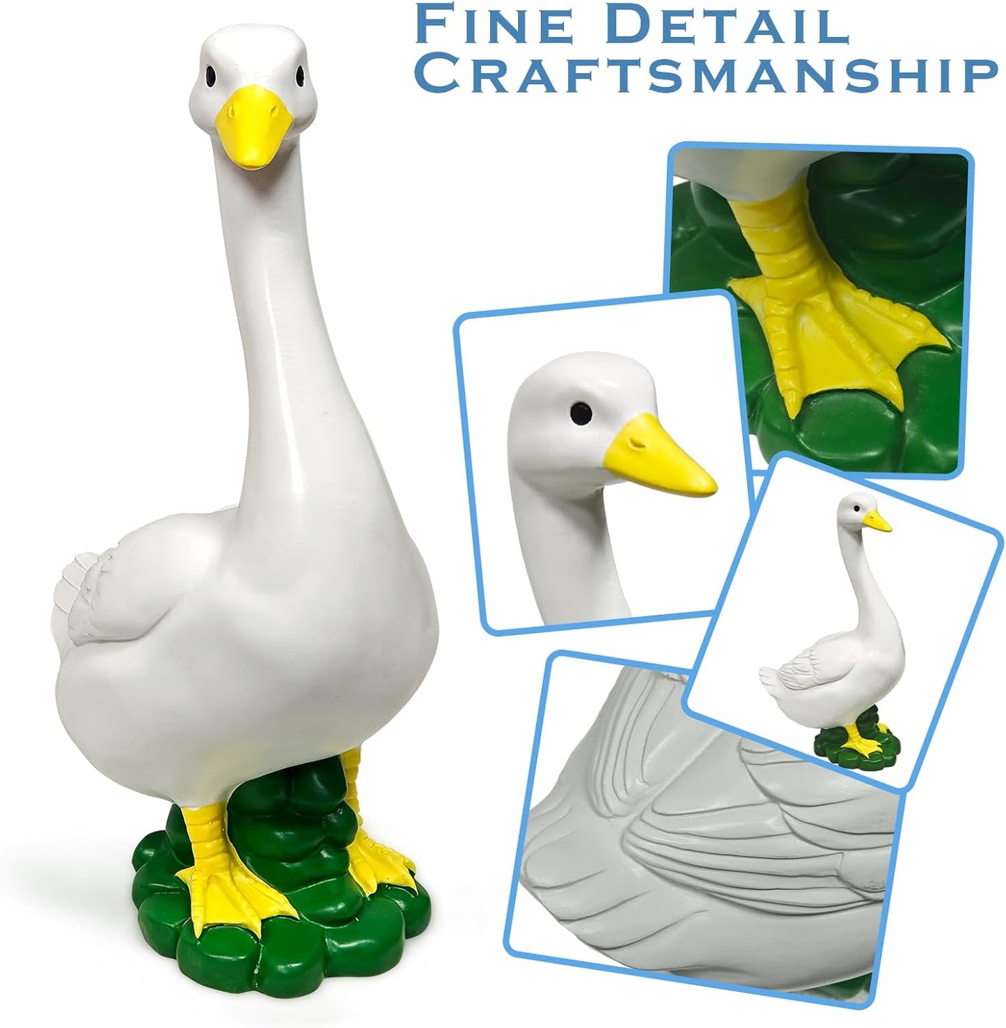 Porch Goose Statue Wear Clothing Outfit-20"High Large Garden Goose Decor Wear Birthday Clothes, Big Resin Duck Sculpture, Yard Goose with Birthday Costume Decorations for Girl/Boy Indoor&Outdoor Party