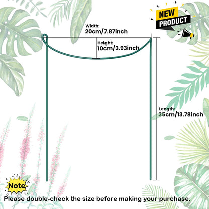 Snake Plant Support Stake - Half Round Peony Stake and Support, Hydrangea Support Cage Ring Stabilizer, Plant Supports for Potted Indoor Plants (4 Pack, 14x8Inch)