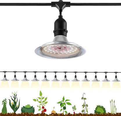 Espird Outdoor LED Grow Light, 12-Light Full Spectrum Grow Light Strip, Waterproof Plant Growing Lamps, UL Certified String Grow Lights for Greenhouse Garden, 41FT Outdoor Grow Light for Veg Seedling