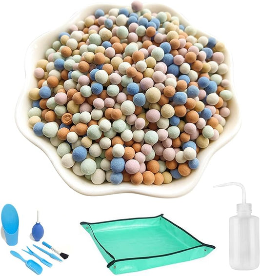 4lb LECA Clay Pebbles 6-7MM- Multicolor Clay Balls for Plants, Leca Balls for Plants, Horticultural Grade for Soil Hydroponics Aquaponics