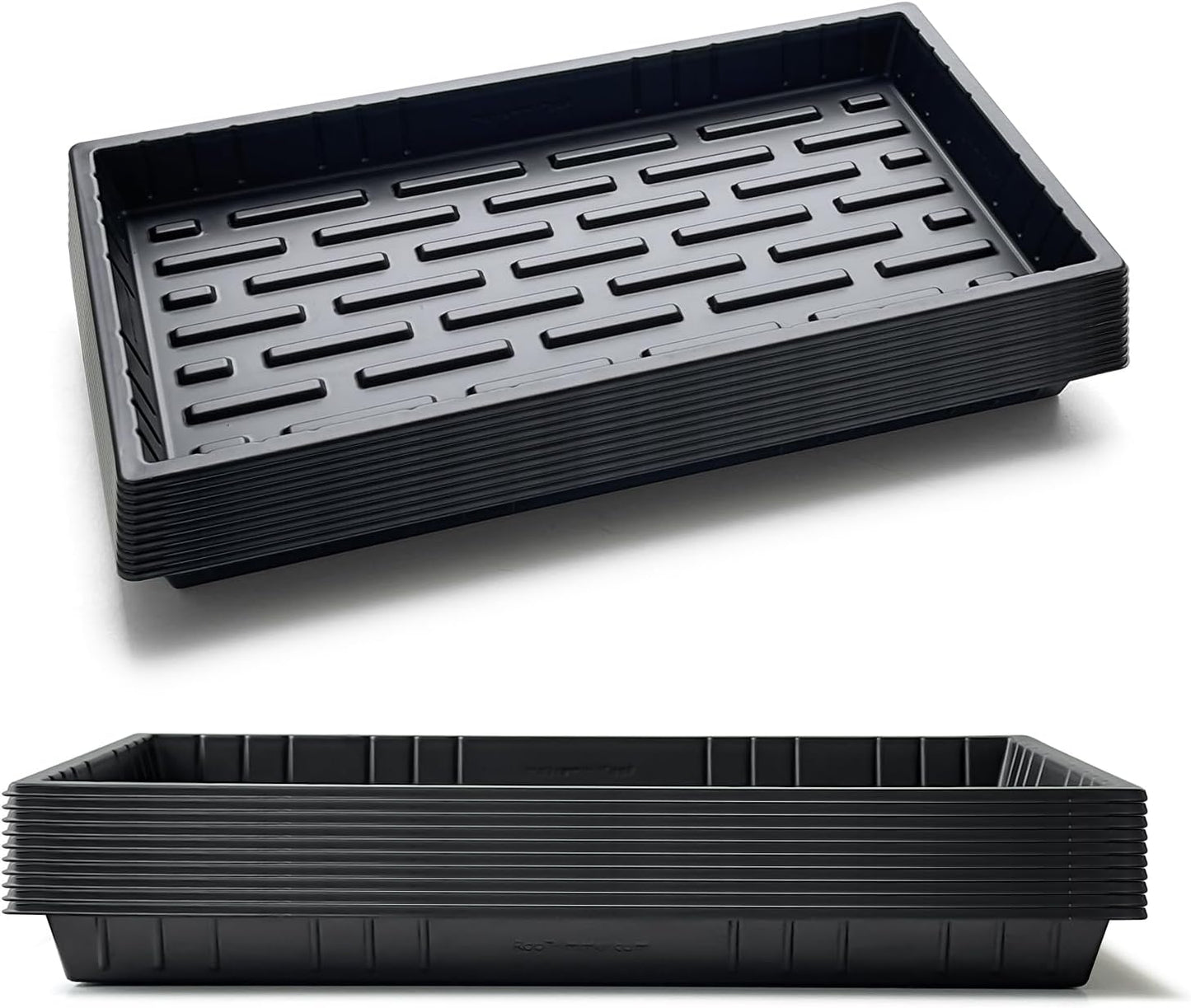 20 Pack Shallow 1020 Trays No Holes, Heavy Duty Reusable Seed Starter Flat Seedling Tray for 72/128 Cell Plug Tray, Transplant, Microgreen & Seed Germination (21"×11", 1.6" Deep, TD538)