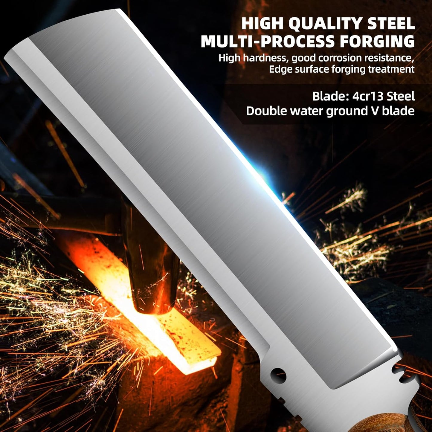 Machete with Sheath for Cutting Trees Heavy Duty, for Yard Work and for Bushcrafting Knife Sickle for Clearing Brush Garden Tools Construction Blade