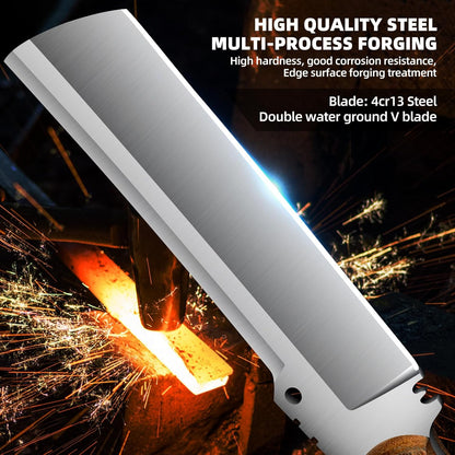 Machete with Sheath for Cutting Trees Heavy Duty, for Yard Work and for Bushcrafting Knife Sickle for Clearing Brush Garden Tools Construction Blade