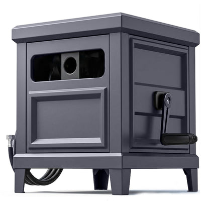 Garden Hose Reel Hideaway, Heavy Duty Metal Hose Reel Box Holds 125FT x 5/8" Hose, Steel Hose