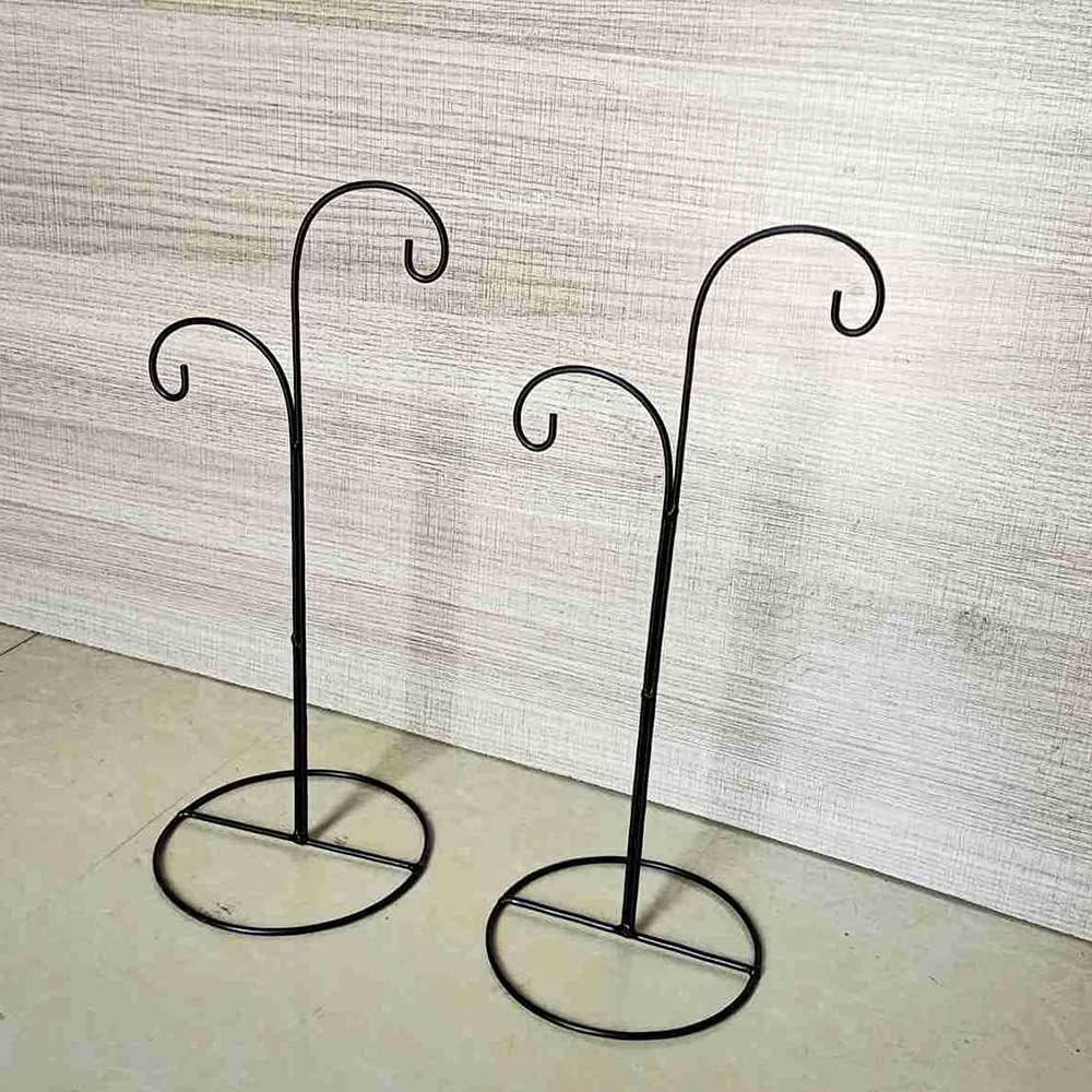 SGrace Ornament Display Stand Holder Home Wedding Decoration Rack for Hanging Glass Globe Pot Stand Iron Pothook Stand Terrarium Witch Ball (2, 13.8"x5.5")