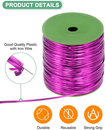 Metal Twist Ties, 350 Yards Metallic Twists Tie Bread Twisty-Ties for Party Decoration/Garden Plant/Gift Wrapping Bag/Cake/Pops Candy/Bakery Bags [Rose Red]